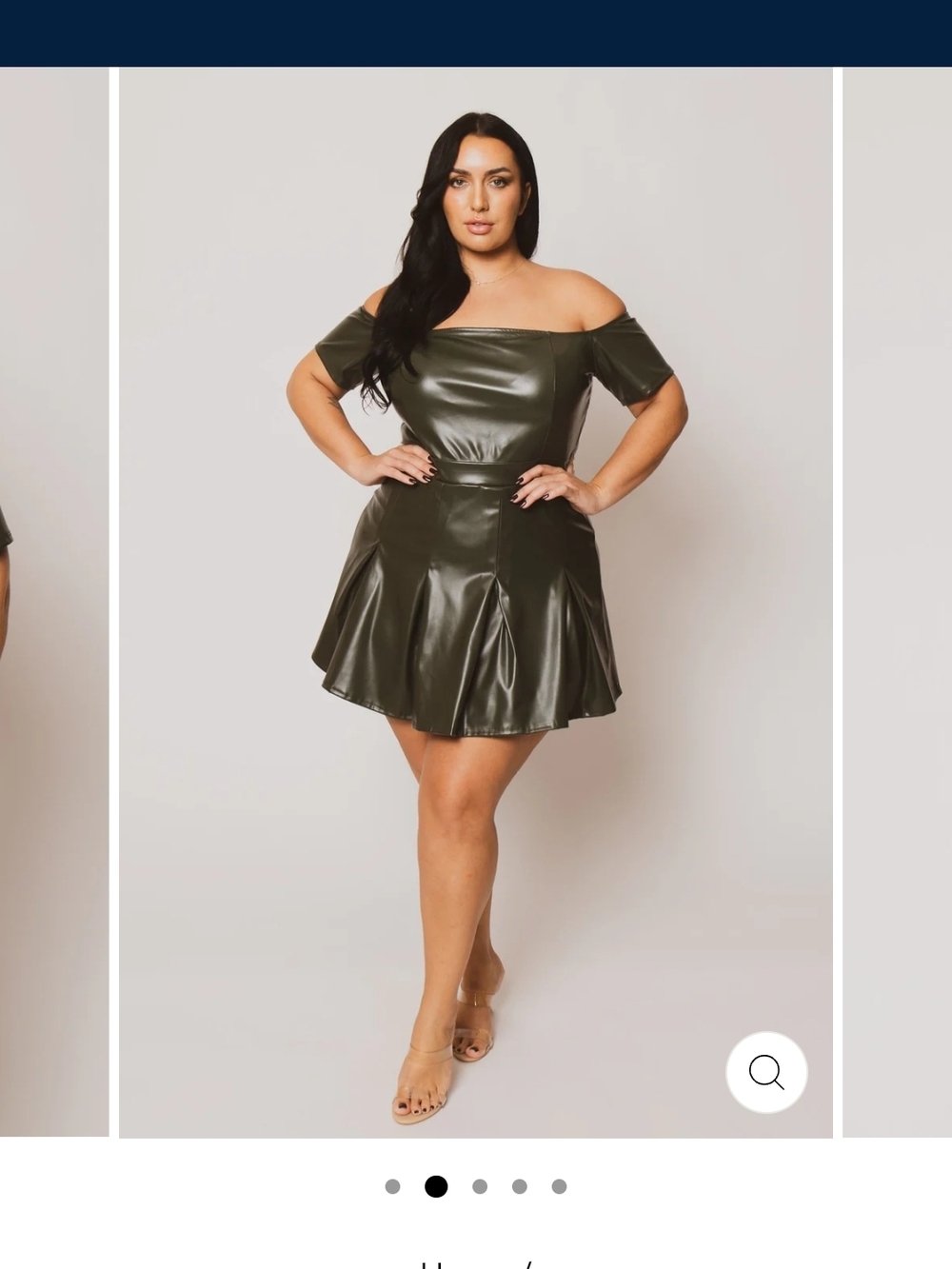 Off-Shoulder BLACK Faux Leather Mini Dress